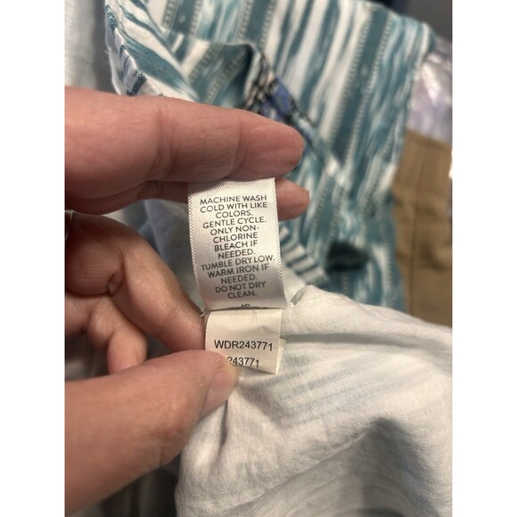 J. Jill Dress Women Size Medium White Green Embroidered Cotton Sundress To Knees - Picture 4 of 8